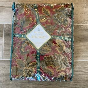 NWT Waterford Bed Linens Bed Skirt Tara Bedding Queen Ruby
